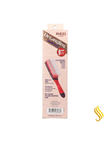 Red Kiss Non Slip Detangling Brush Color Rojo Cepillo