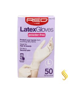 Red Kiss Powder Free Latex Gloves  L 50 Piezas Guantes