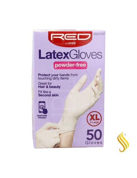 Red Kiss Powder Free Latex Gloves Xl 50 Piezas Guantes
