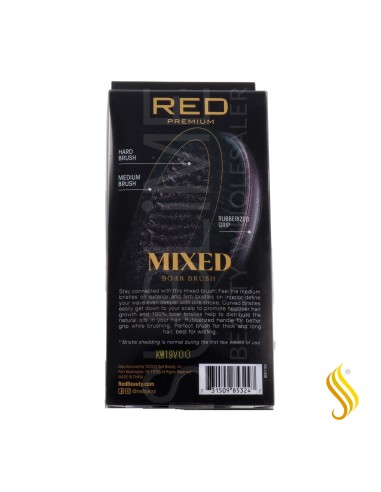 Red Kiss Rpm Medium Hard Mixed Palm Boar Brush Cepillo