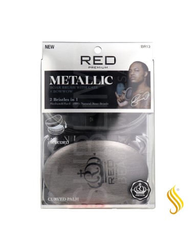 Red Kiss Pocket Mixed Boar Brush Silver Cepillo