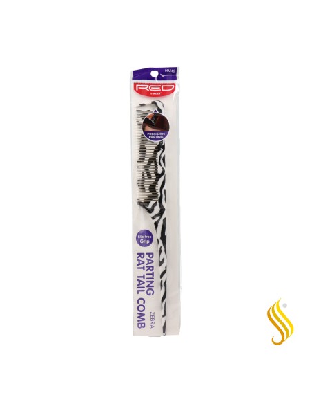 Red Kiss Zebra Parting Rat Tail Comb Peine