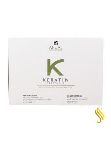 Arual Keratin Regenerador 8 U Tatamiento Ampoules 10 ml