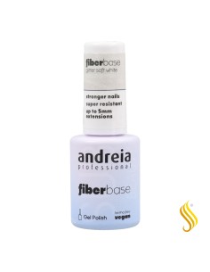 Andreia Gel Polish Fiber Base Color Glitter Soft White 10.5 ml