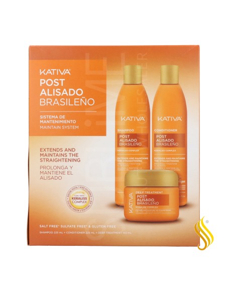 Kativa Post Brazilian Straightening Kit 3 U Shampoo + Conditioner + Treatment
