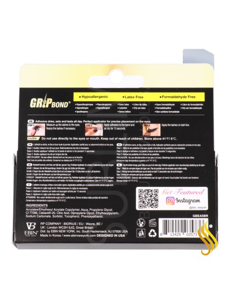 Ebin New York Grip Bond Eyelash Adhesive 5G Black Brush 75 gr