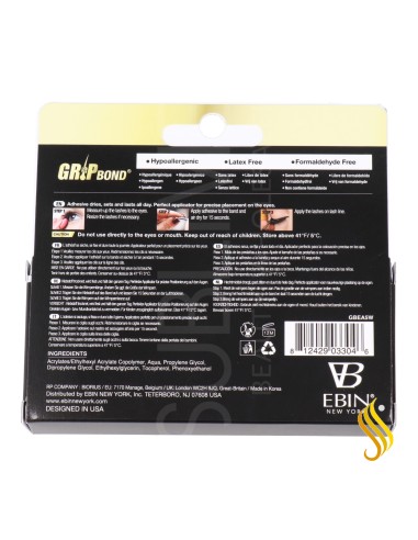 Ebin New York Adesivo para cílios Grip Bond 5G garrafa branca 75 gr