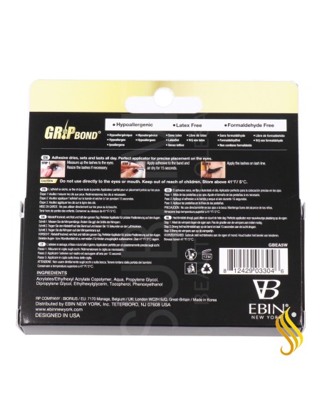 Ebin New York Adesivo para cílios Grip Bond 5G garrafa branca 75 gr