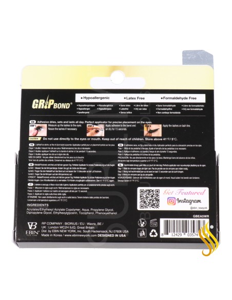 Ebin New York Grip Bond Eyelash Adhesive 5G White Brush 75 gr