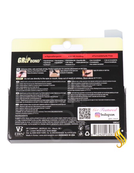 Ebin New York Grip Bond Pestana Aderência Adesiva Tubo Adesivo Forte 7 gr