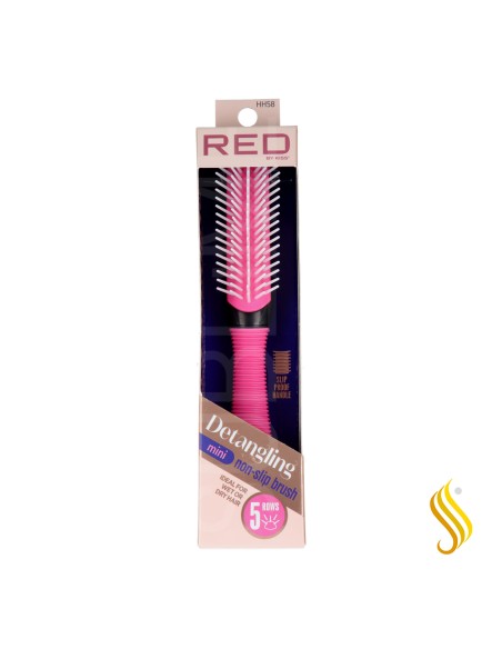 Mini escova desembaraçante antiderrapante Red Kiss 5 linhas