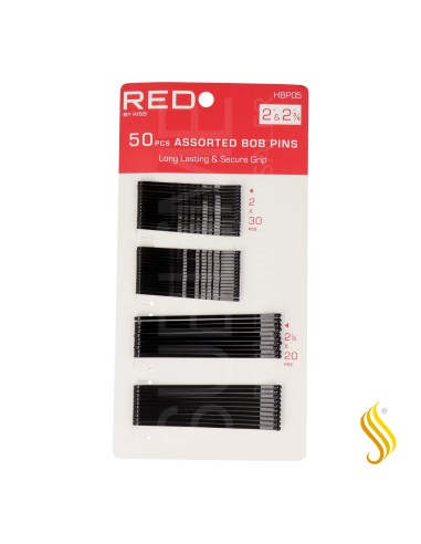 Red Kiss Bob Assortiment d'épingles 2" et 2 3/4" 50 Ct