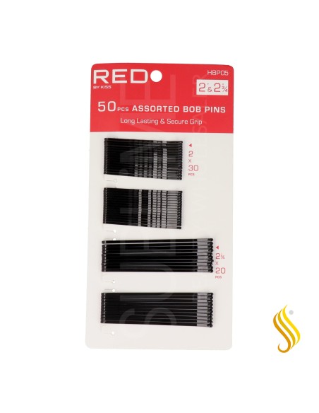 Red Kiss Bob Assortiment d'épingles 2" et 2 3/4" 50 Ct