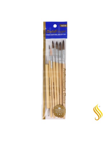 Red Kiss Gold Finger Round Acrylic Brush Set