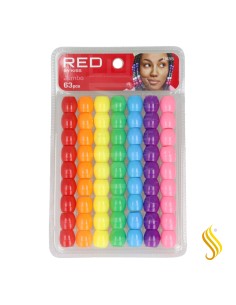 Perles de cheveux géantes Red Kiss 63 pièces (vives)