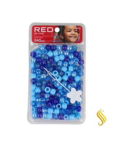 Red Kiss L Hair Beads 240 Pcs (Blue Asst)