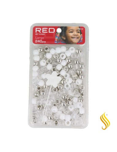 Perles de cheveux Red Kiss L 240 pièces (argent Asst)