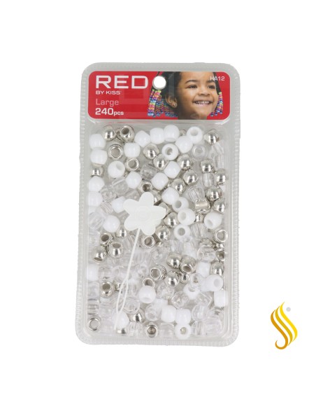 Perles de cheveux Red Kiss L 240 pièces (argent Asst)
