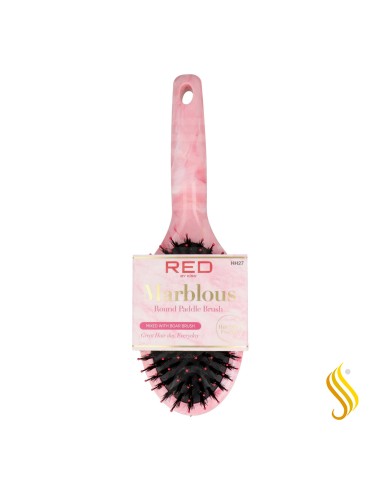 Red Kiss Marblous Boar Round Paddle Brush