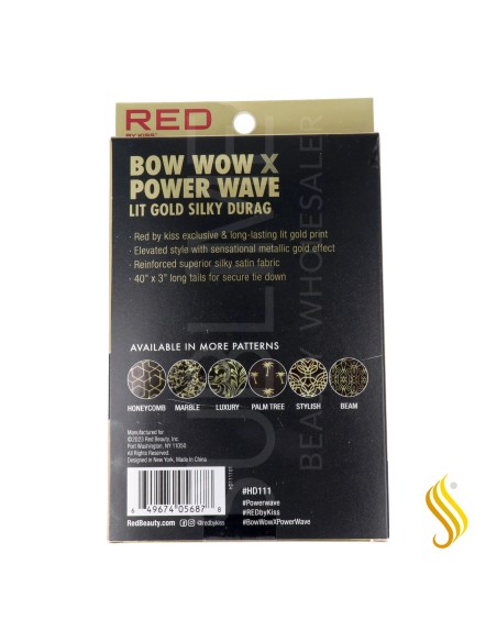 Red Kiss Power Wave Lit Silky Durag Honeyc