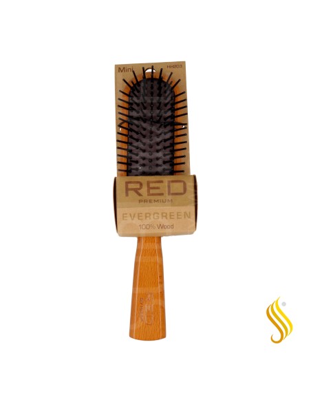 Mini brosse de coiffure en bois Evergreen Premium de Red Kiss