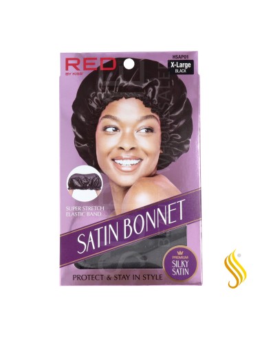Bonnet Satin Rouge Kiss Noir