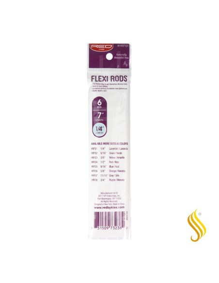 Red Kiss Flexi Rods 7" 1.4 6 Pièces Lavage