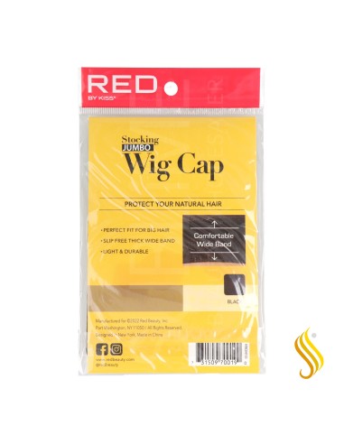 Red Kiss Jumbo Wig Cap Preto 2 unidades em pacote