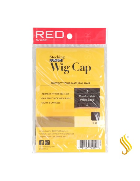 Red Kiss Jumbo Wig Cap Preto 2 unidades em pacote