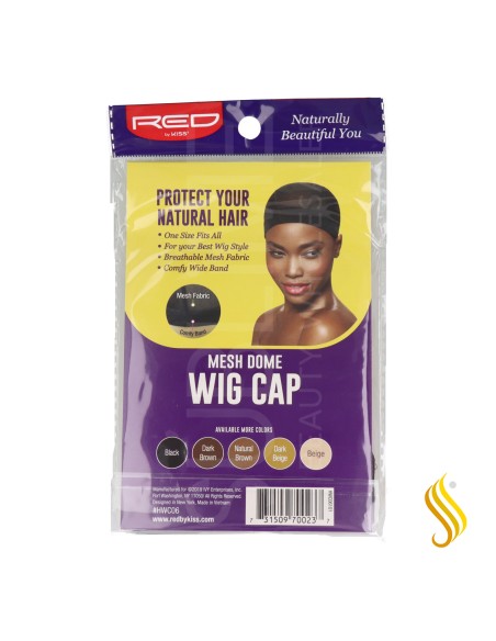 Bonnet de perruque Red Kiss Mesh Dome noir régulier