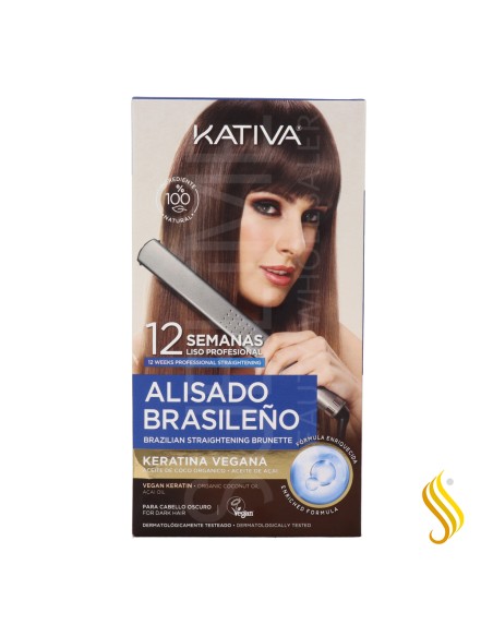 Kit Alisador Brasileiro Kativa Cabelos Escuros Veganos