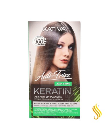 Kit Kativa Keratin Alisado Sin Plancha Anti Frisottis Xtra Shine