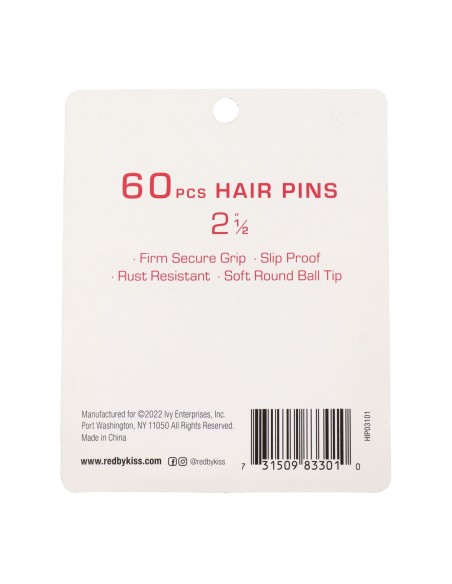 Red Kiss Hair Pins 2 1.2 60 Pcs Black