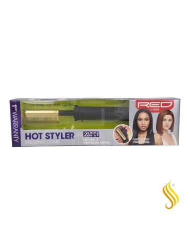 Red Kiss Hot Styler Pressing Comb Peine Alisador