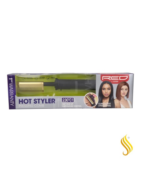 Red Kiss Hot Styler Pressing Comb Peine Alisador