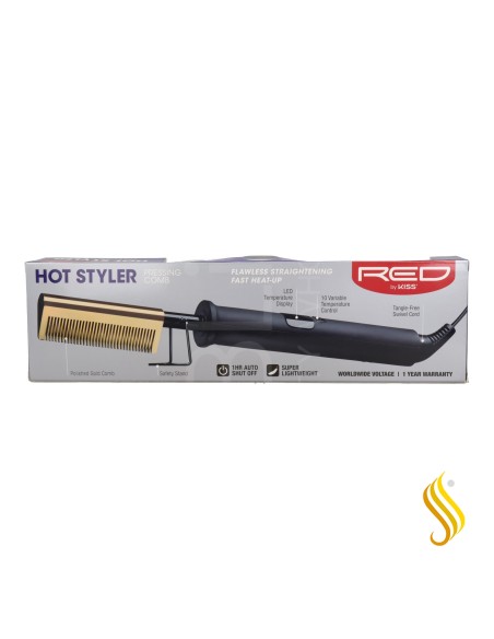 Red Kiss Hot Styler Pressing Comb Peine Alisador