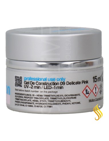 Mollon Pro Gel de Construction 15 ml Rose Délicat 09