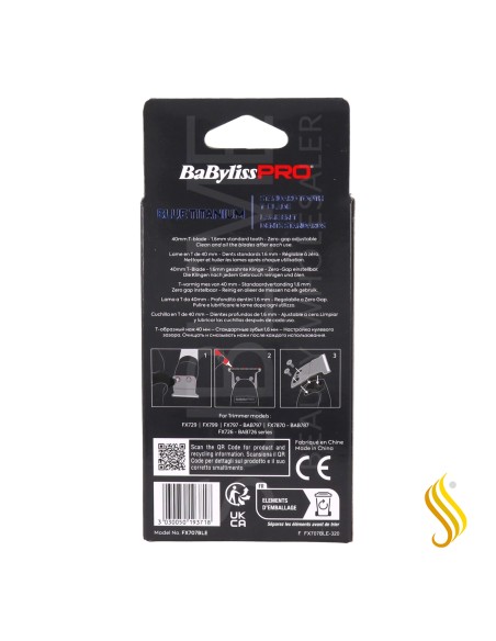 Lame de rechange en T Skeletonfx Mim Blue Titanium Babyliss Pro Fx707Ble