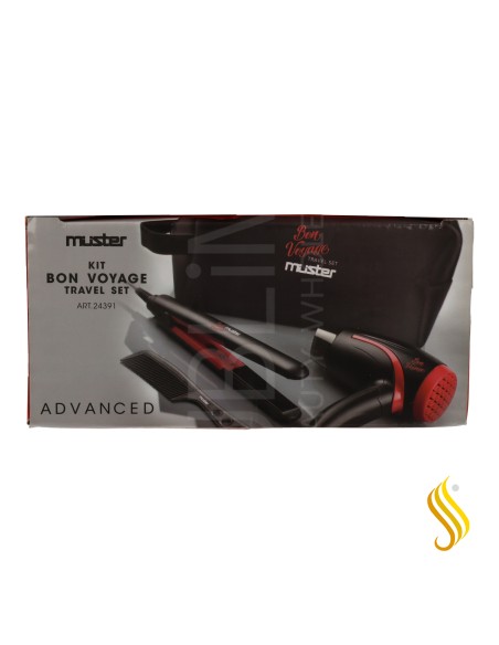 Kit de viagem Muster Secador de cabelo e ferro de passar
