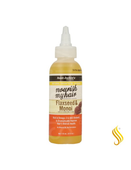 Aunt Jackie's Curls & Coils Nourish My Hair Flaxseed & Monoi Aceite Crecimiento 118 ml