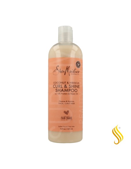 Shampoing boucles et brillance Shea Moisture à la noix de coco et à l'hibiscus, 473 ml
