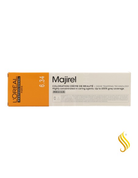 L’Oréal Majirel Gold 6.34 – Rubio Oscuro Dorado Cobrizo 60 ml