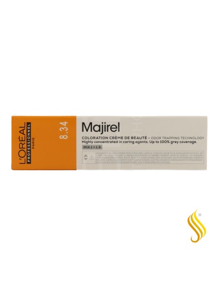 L’Oréal Majirel Gold 8.34 – Rubio Claro Dorado Cobrizo 60 ml
